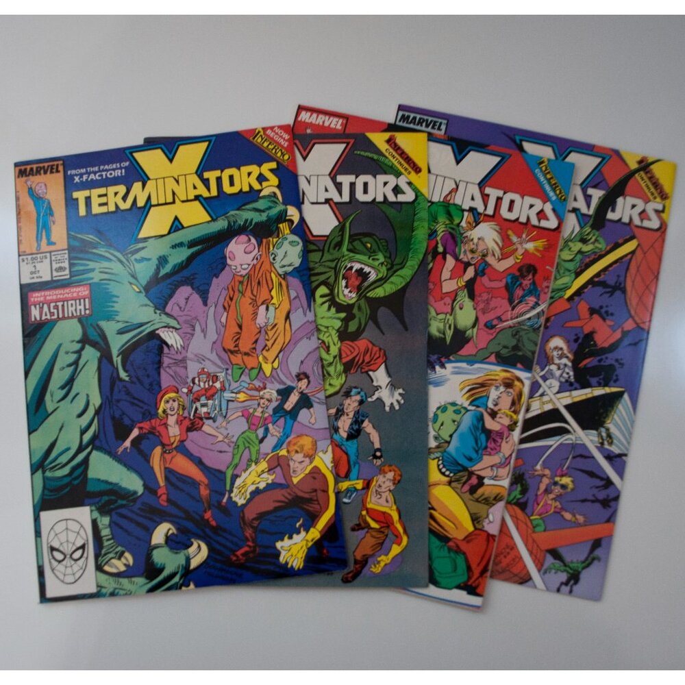 Lot of 4 X-Terminators Comic Books 1 2 3 4 Marvel 1988 1989 Inferno X-Factor